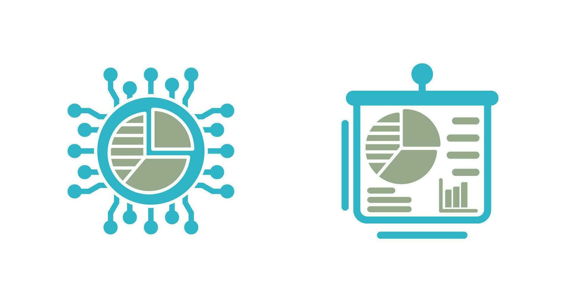 Pie Chart and Presentation Icon vector