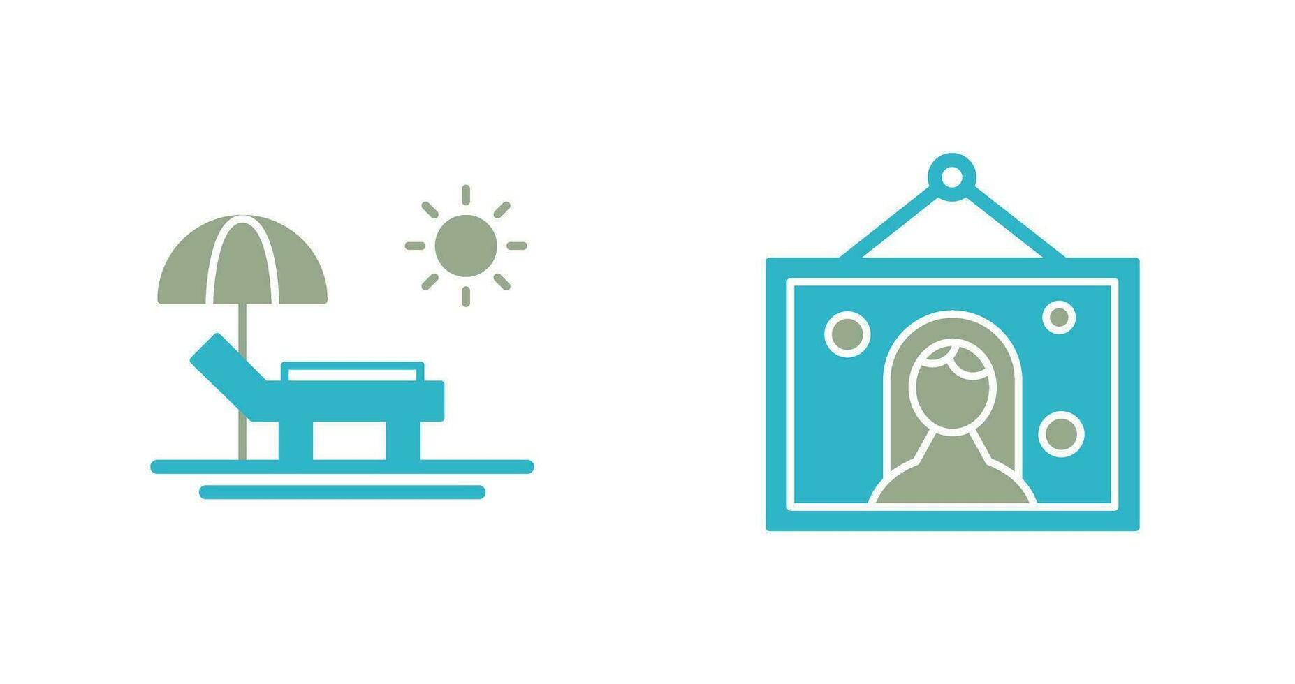 Hammock and Wedding Photo Icon vector