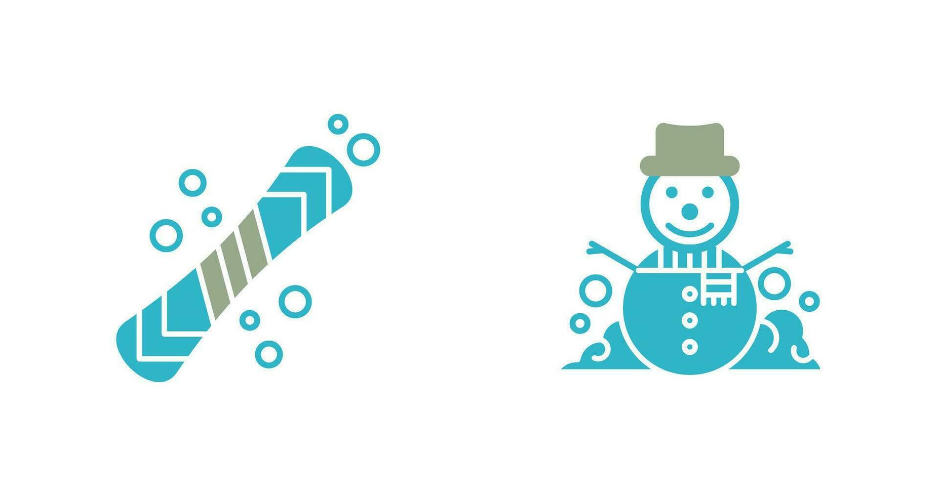 Snowboard and Snowman Icon vector