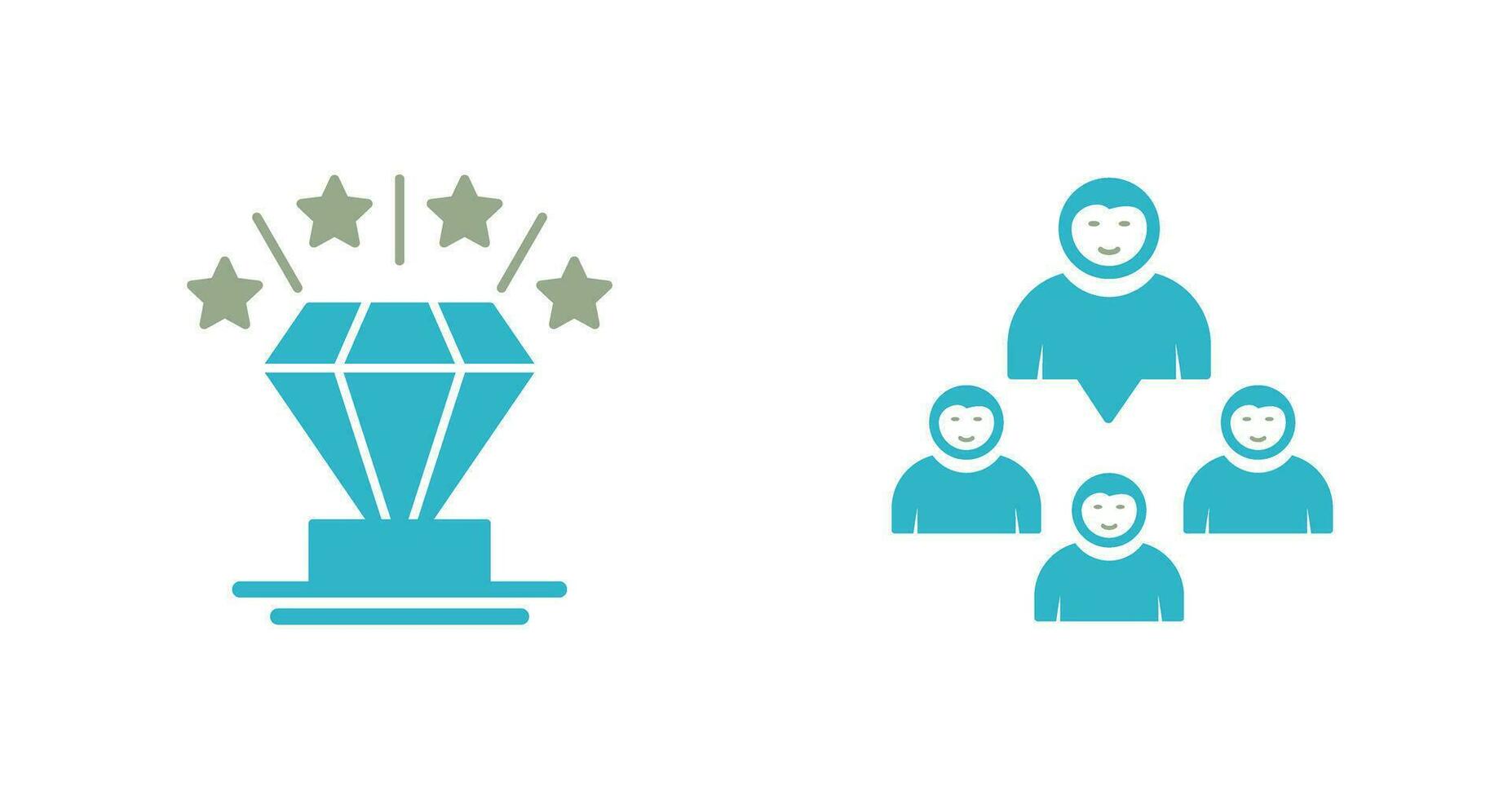 Diamond and Group Icon vector