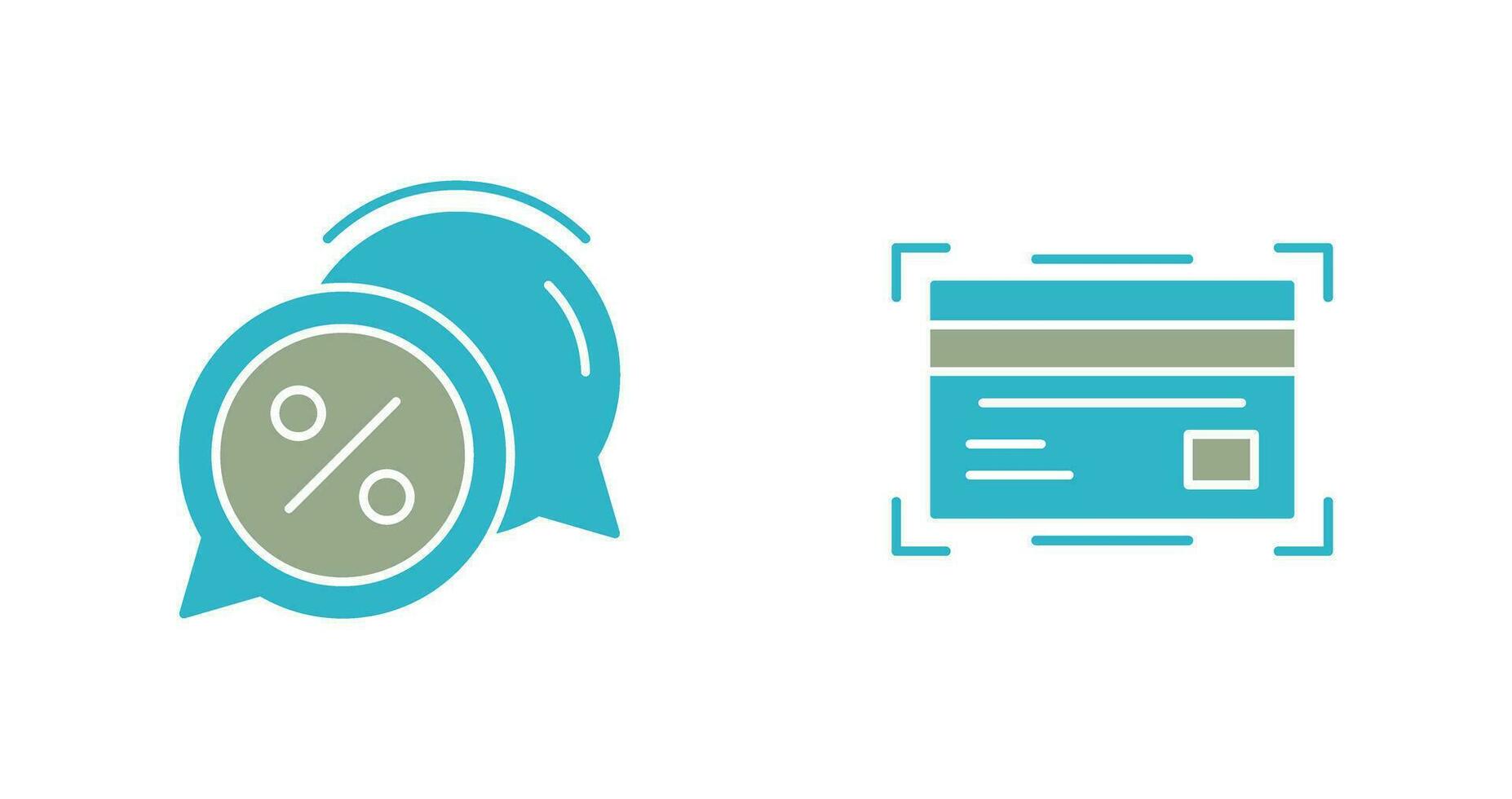 Discount Offer and Credit Card Icon vector