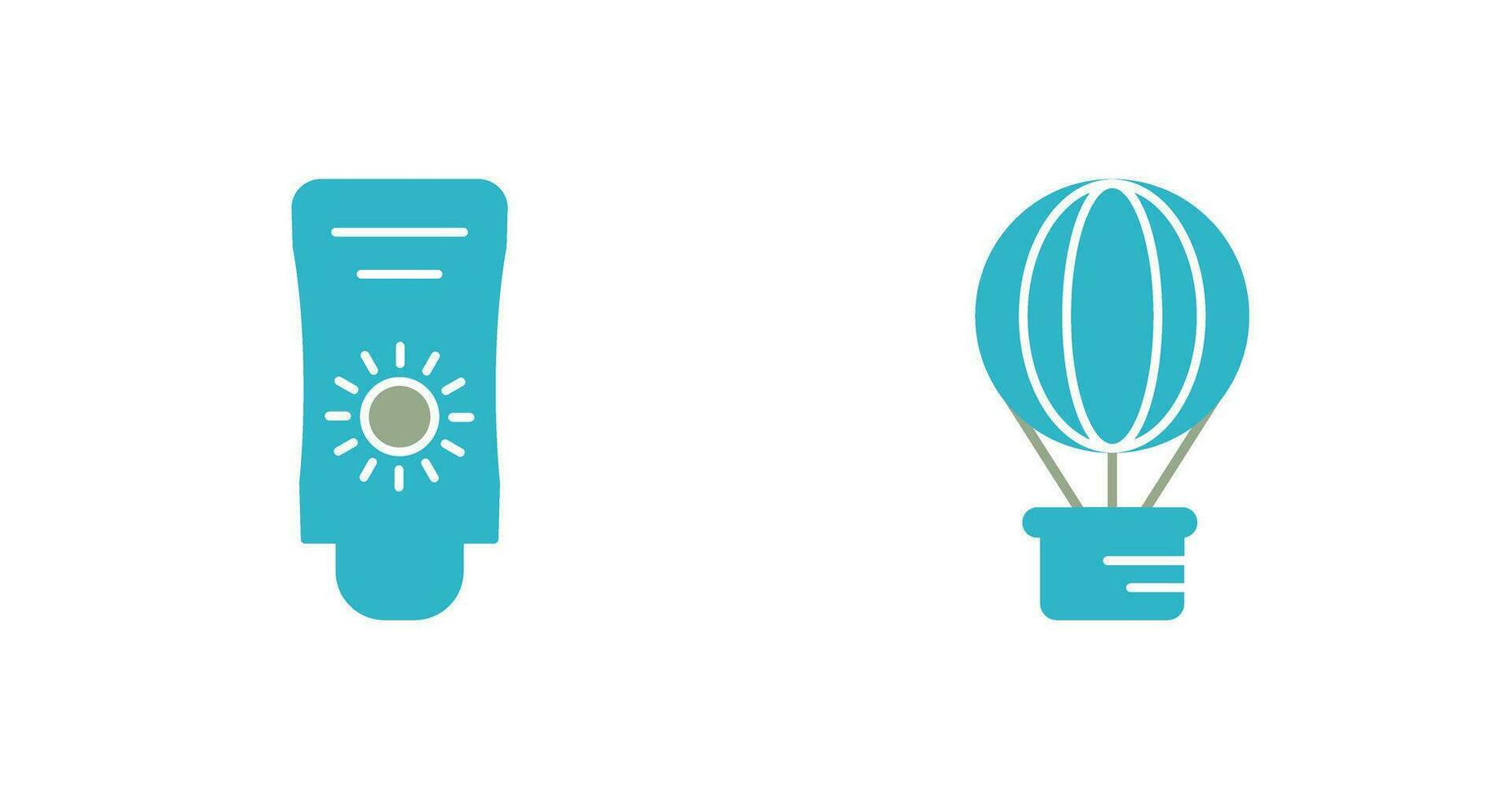 Sun Cream and Hot Air Balloon Icon vector