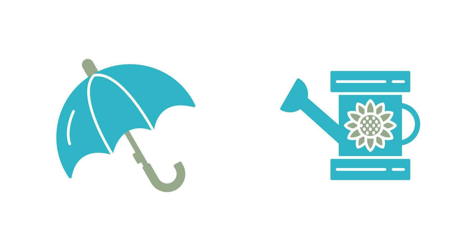 Umbrella and Watering  Icon vector