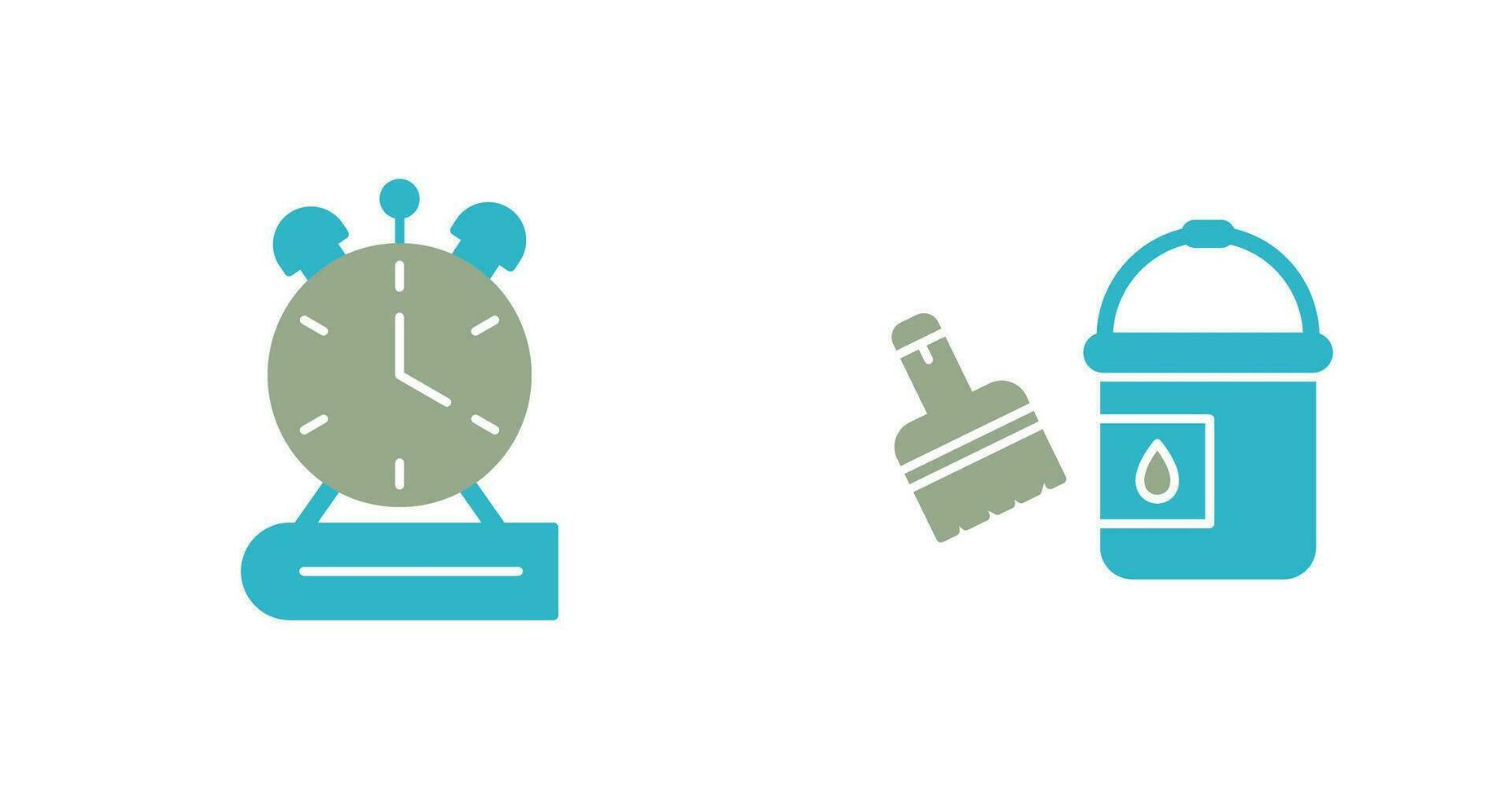Paint Brush and Alarm Clock Icon vector
