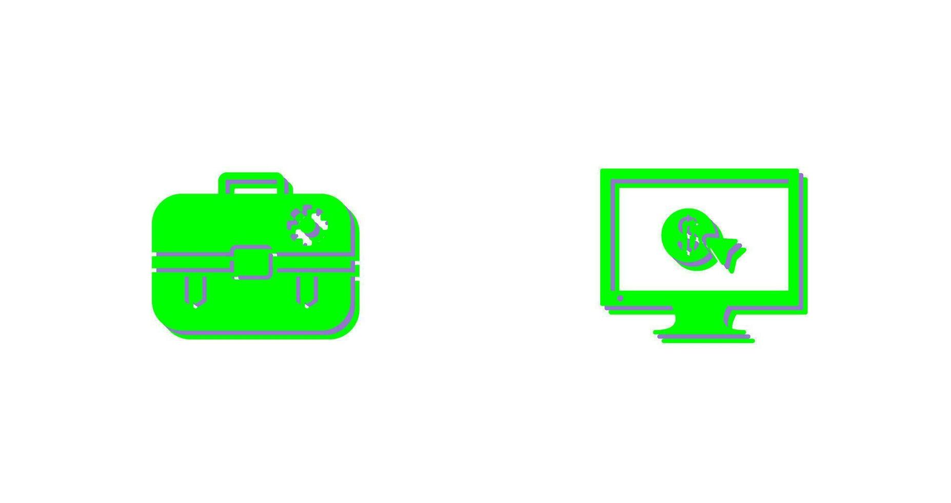 portafolio administración y pagar por hacer clic icono vector