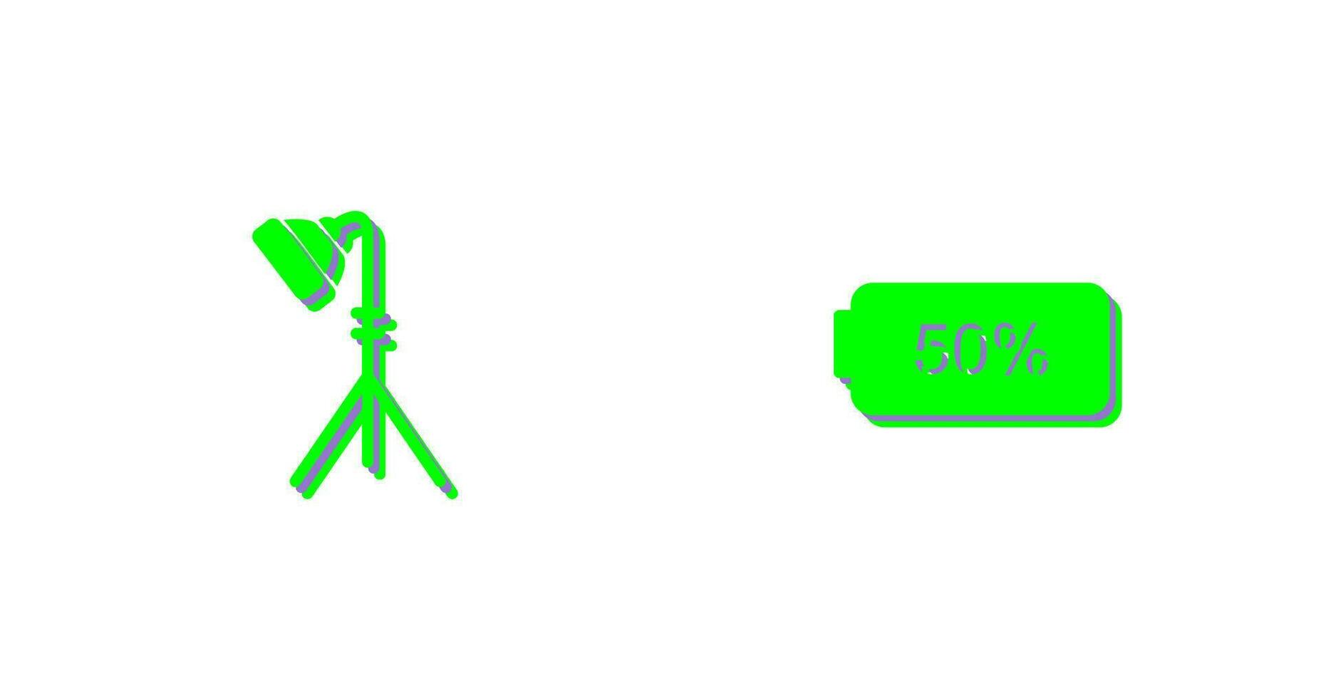 light stand and half battery Icon vector