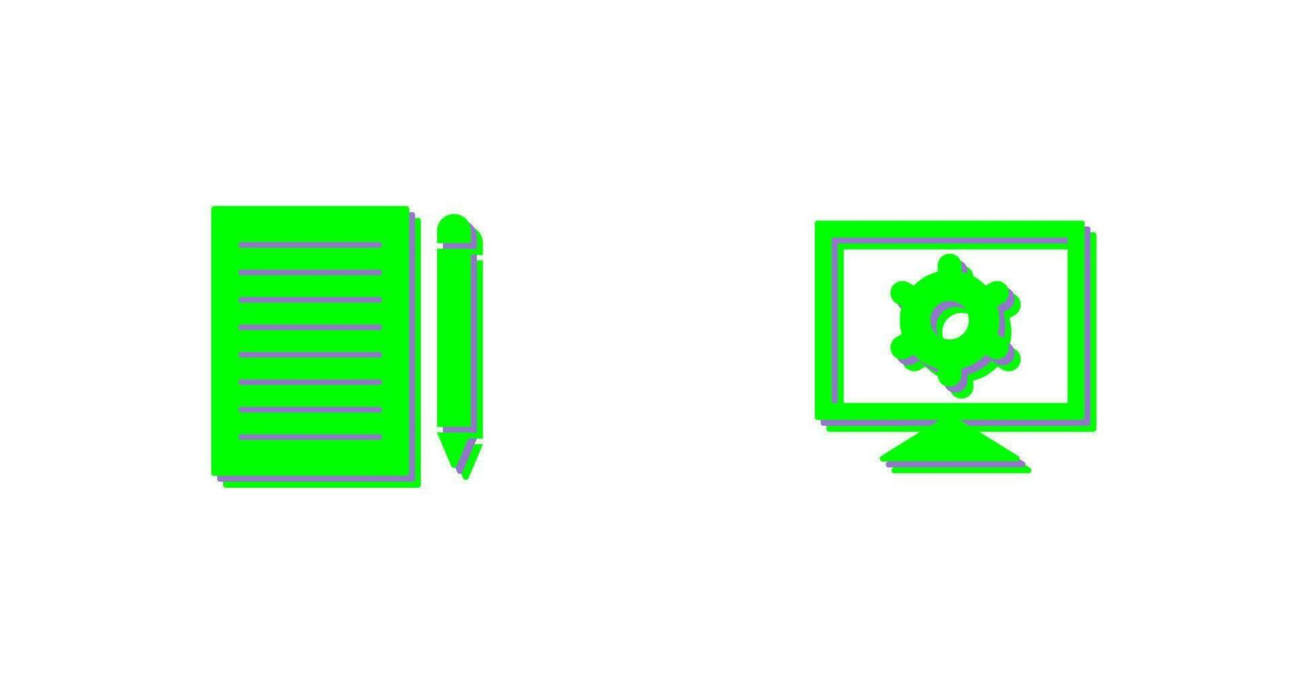 write feedback and computer settings Icon vector