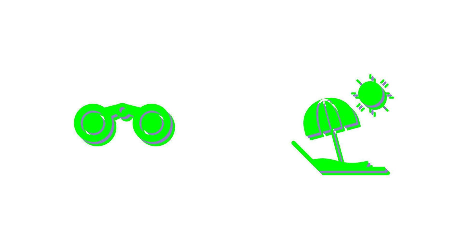Binoculars and beach Icon vector