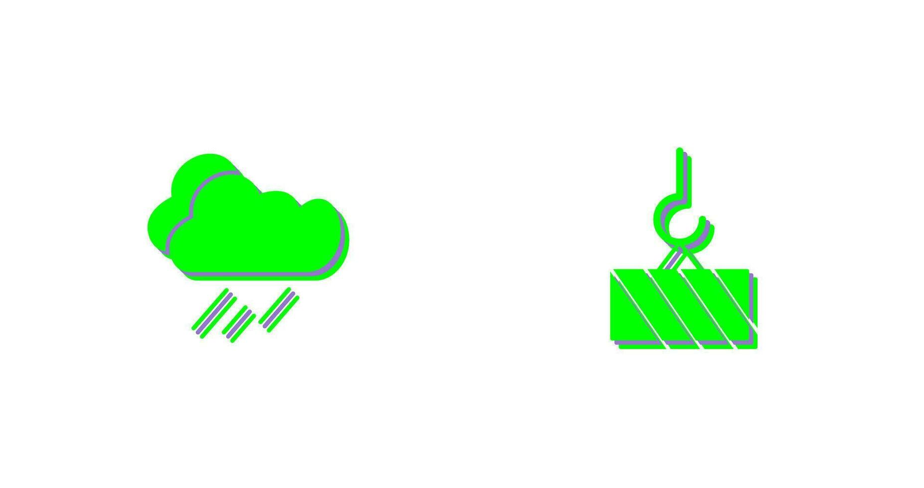 lluvia y pesado maquinaria icono vector