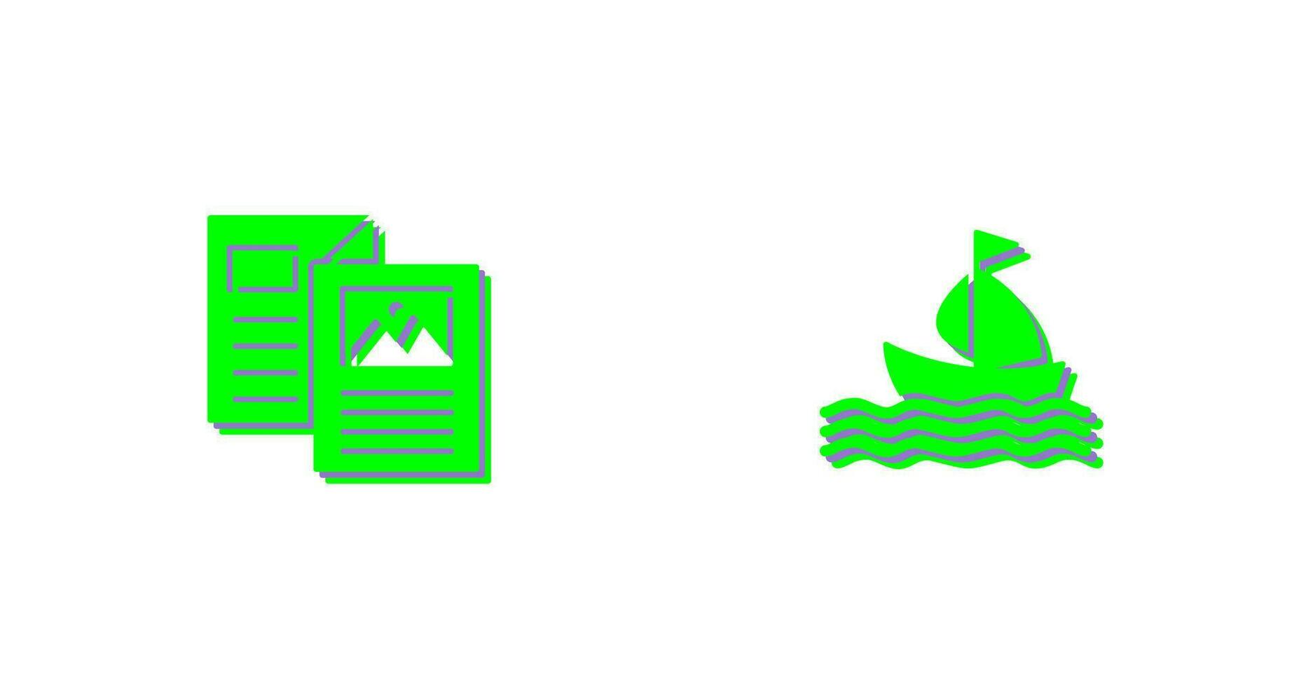 Brochure and Boat  Icon vector