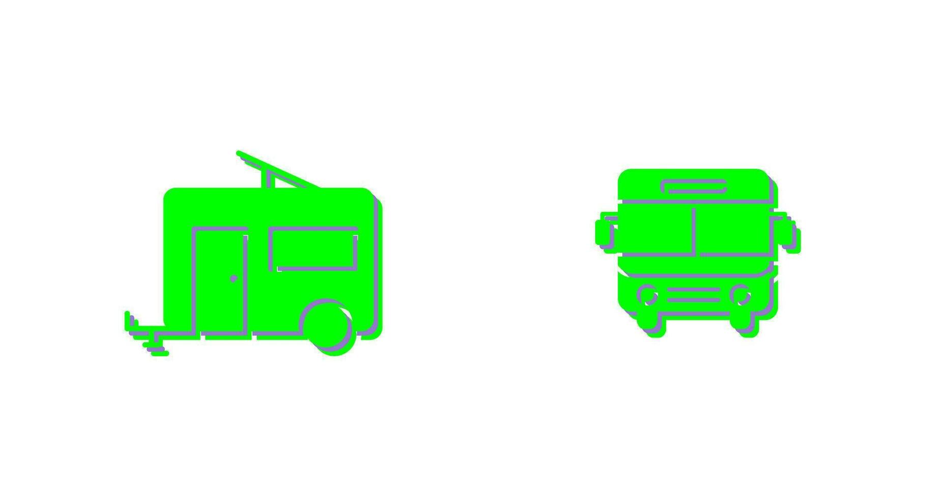 Bus and trailer Icon vector