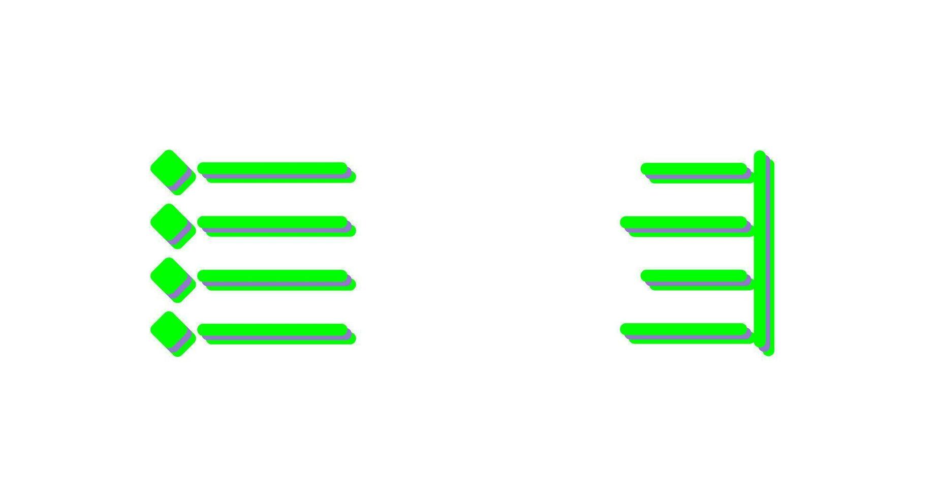 bulleted list and Right align  Icon vector