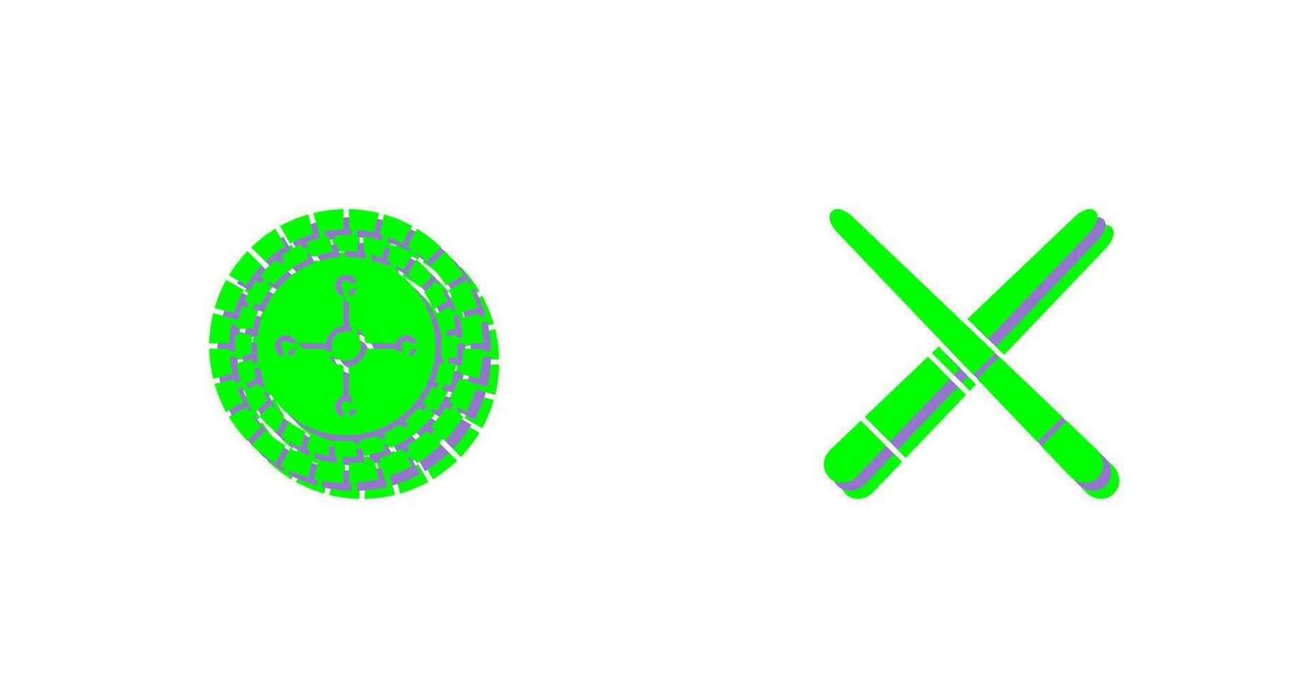 roulette and Pool cue  Icon vector