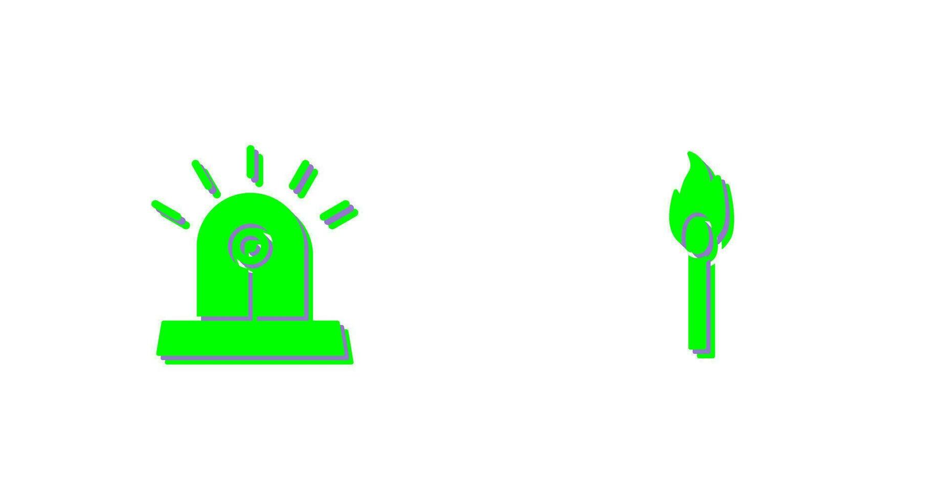 siren and lit matchstick Icon vector