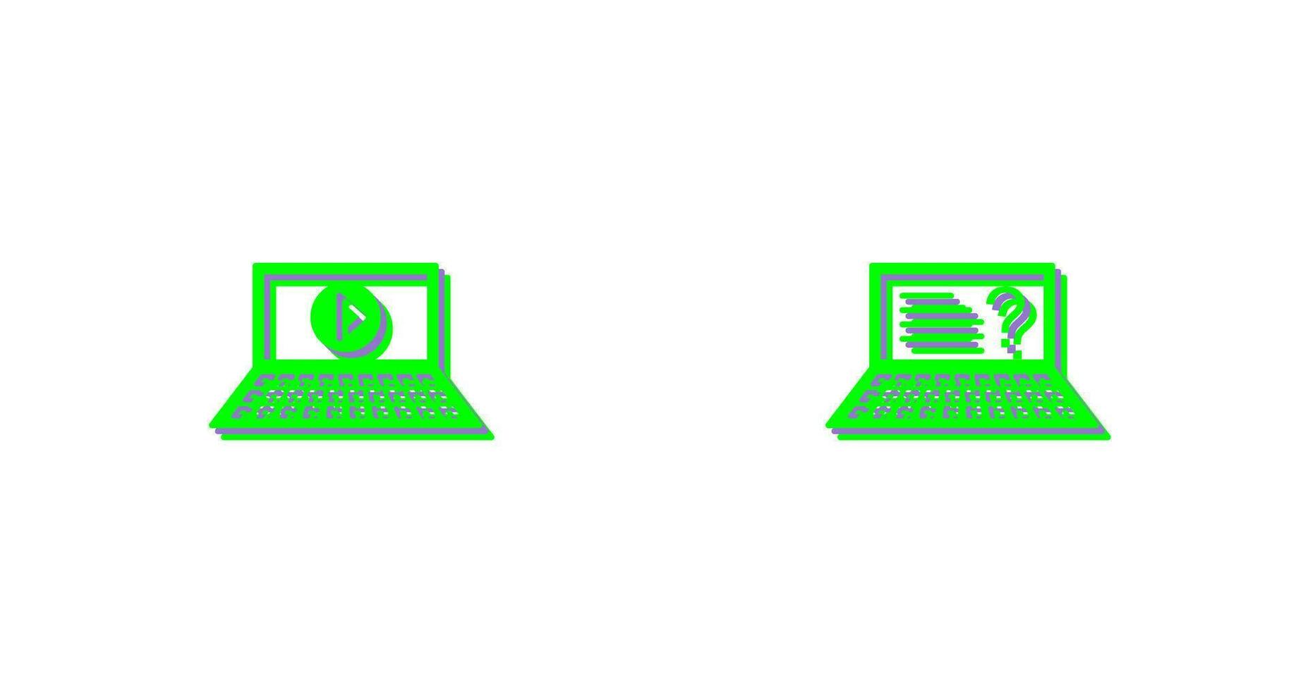 Play Video and Online Exam Icon vector