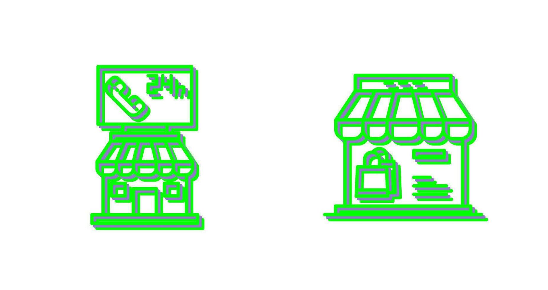 24 Hour and Store Icon vector