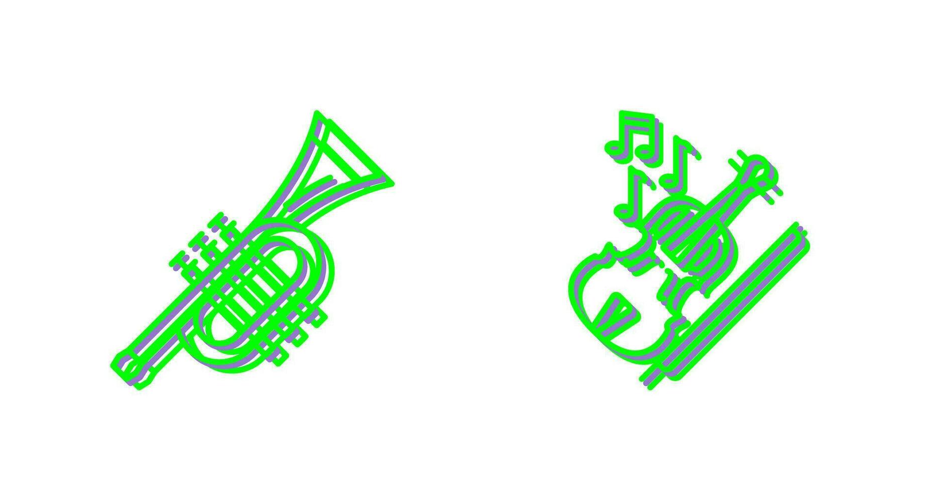 trompeta y violín icono vector