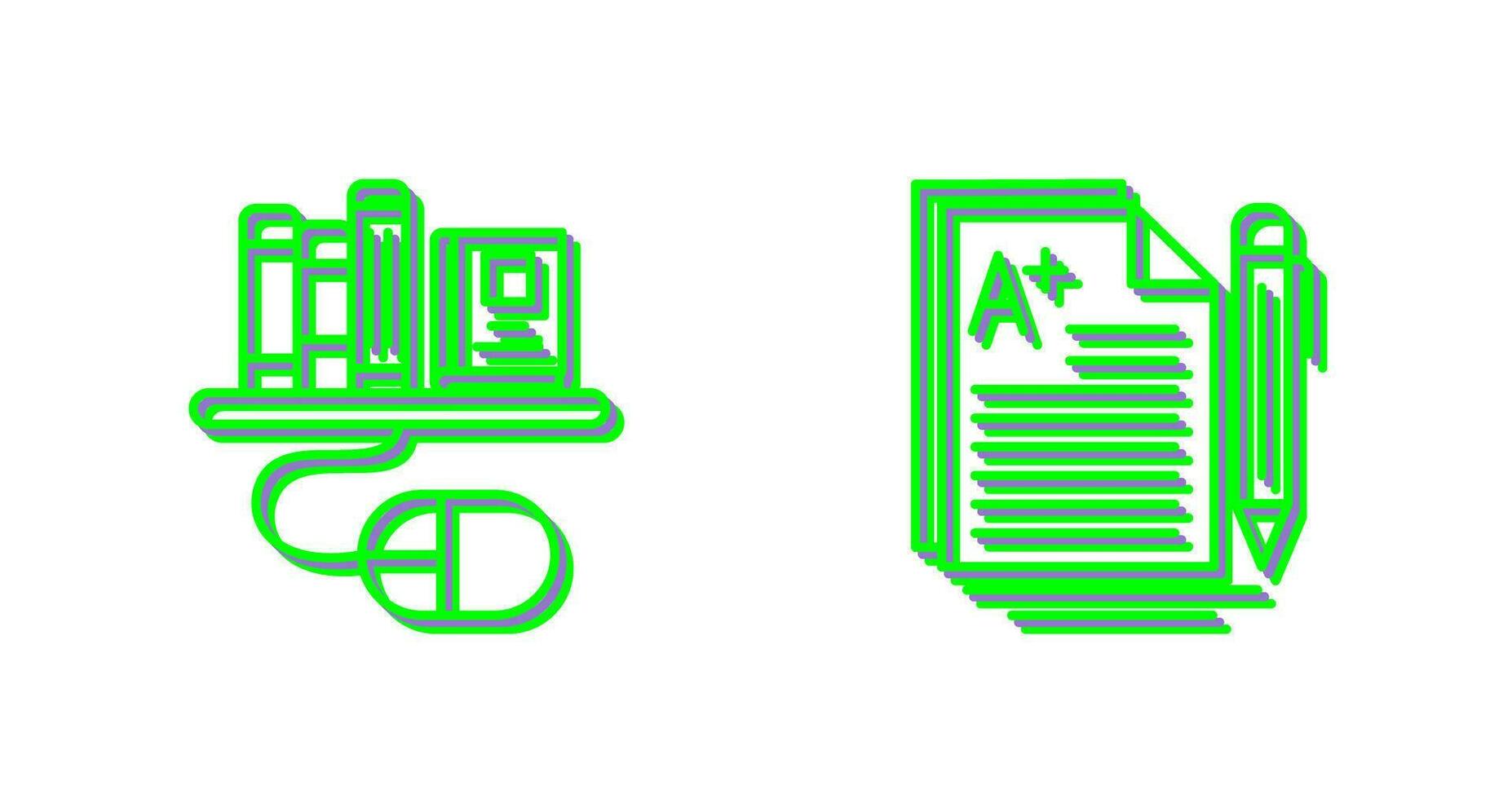 Digital Library and Essay Icon vector