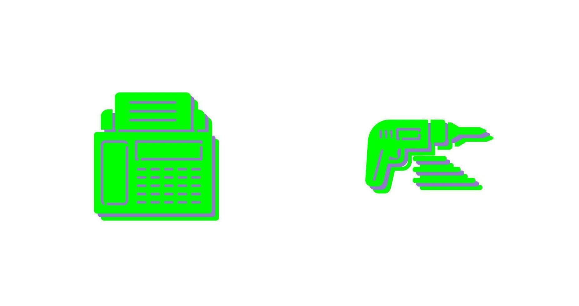 Fax Machine and Drill Icon vector