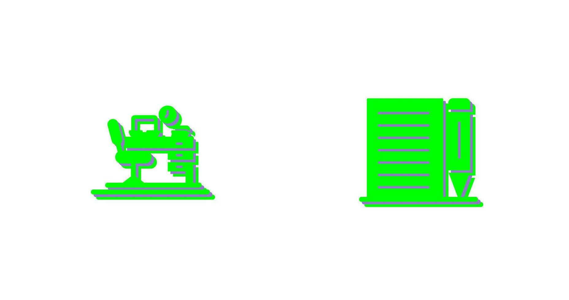 Office Desk and Note Icon vector