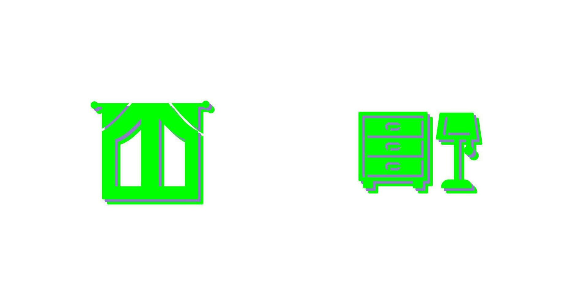 ventana y cajones icono vector