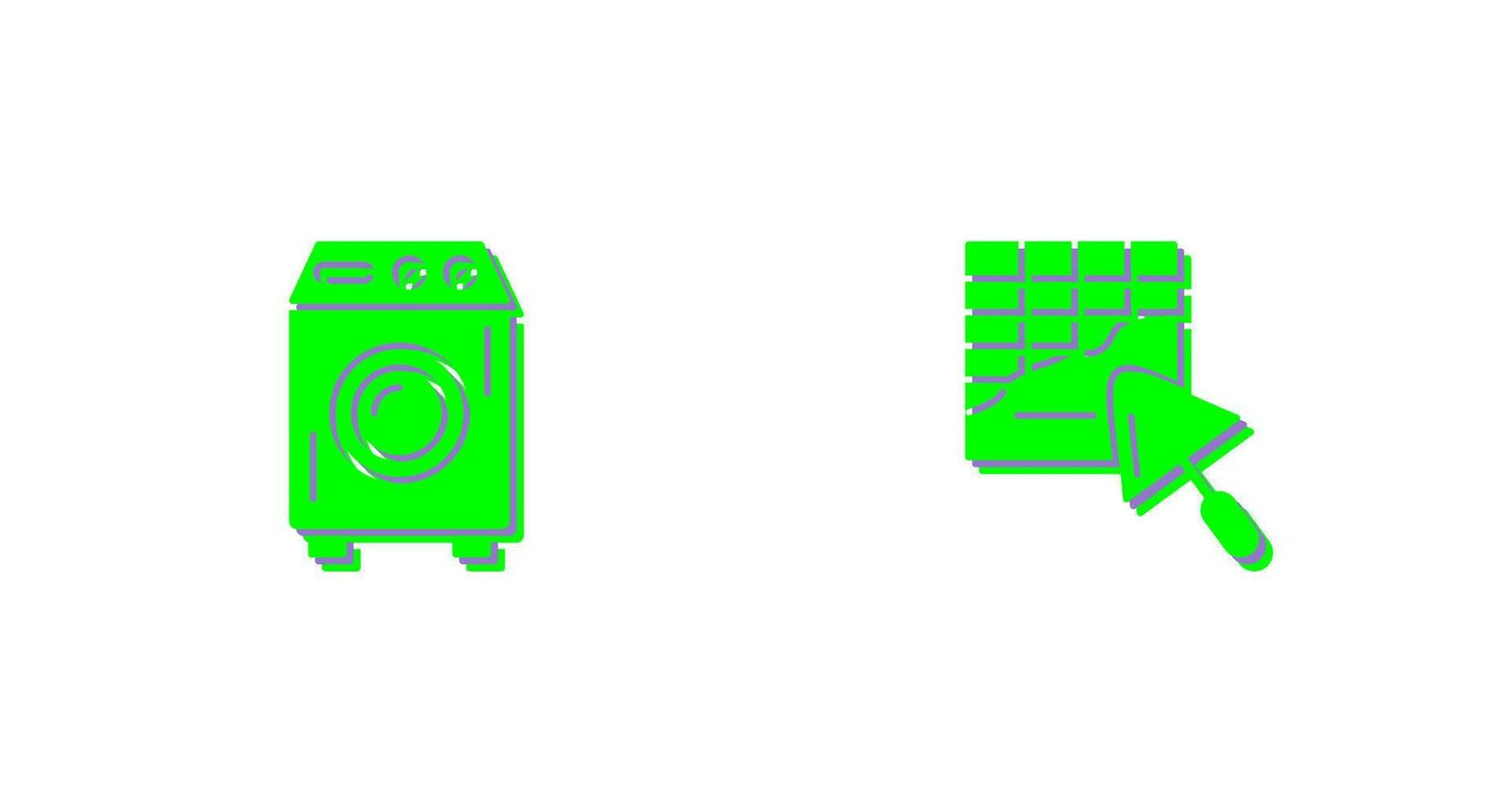 Washing Machine and Plastering Icon vector