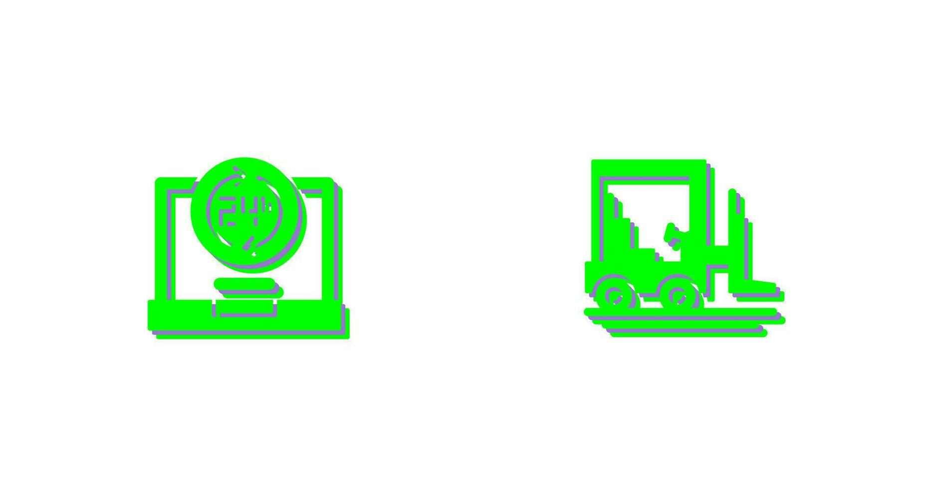 24 hours and forklift Icon vector