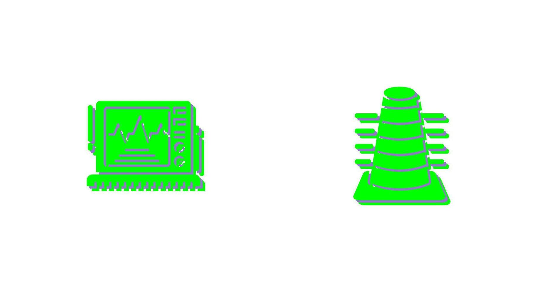 Bollard and Ekg Monitor Icon vector