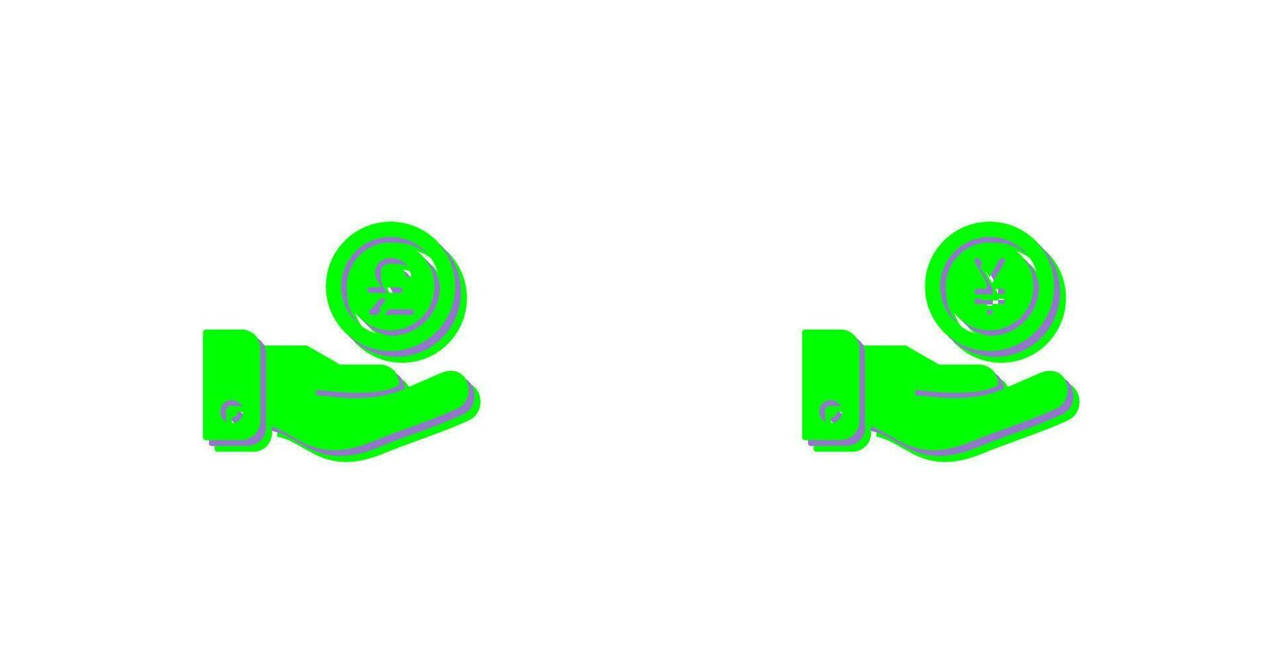 Pound and Yen Icon vector