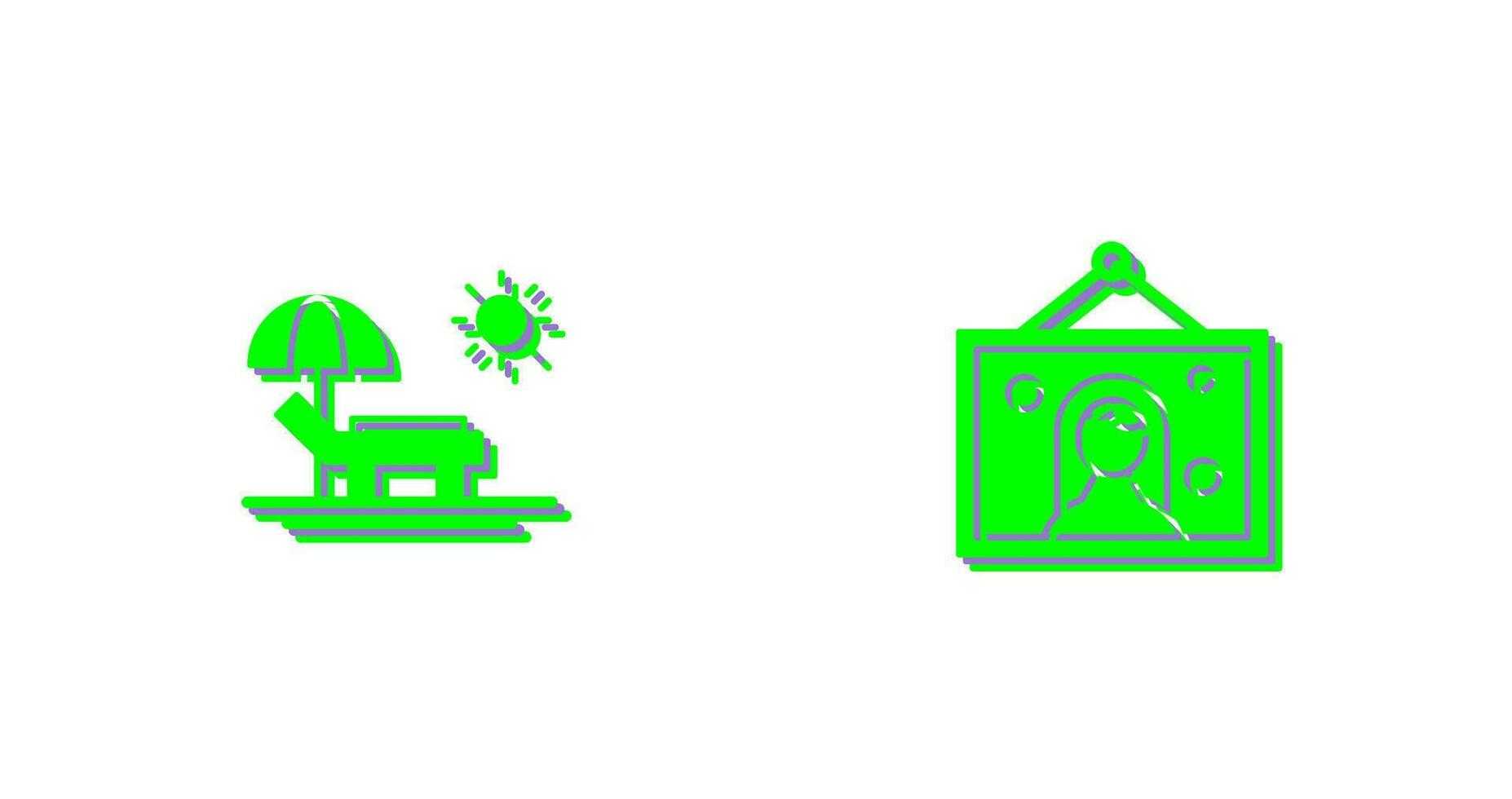 Hammock and Wedding Photo Icon vector