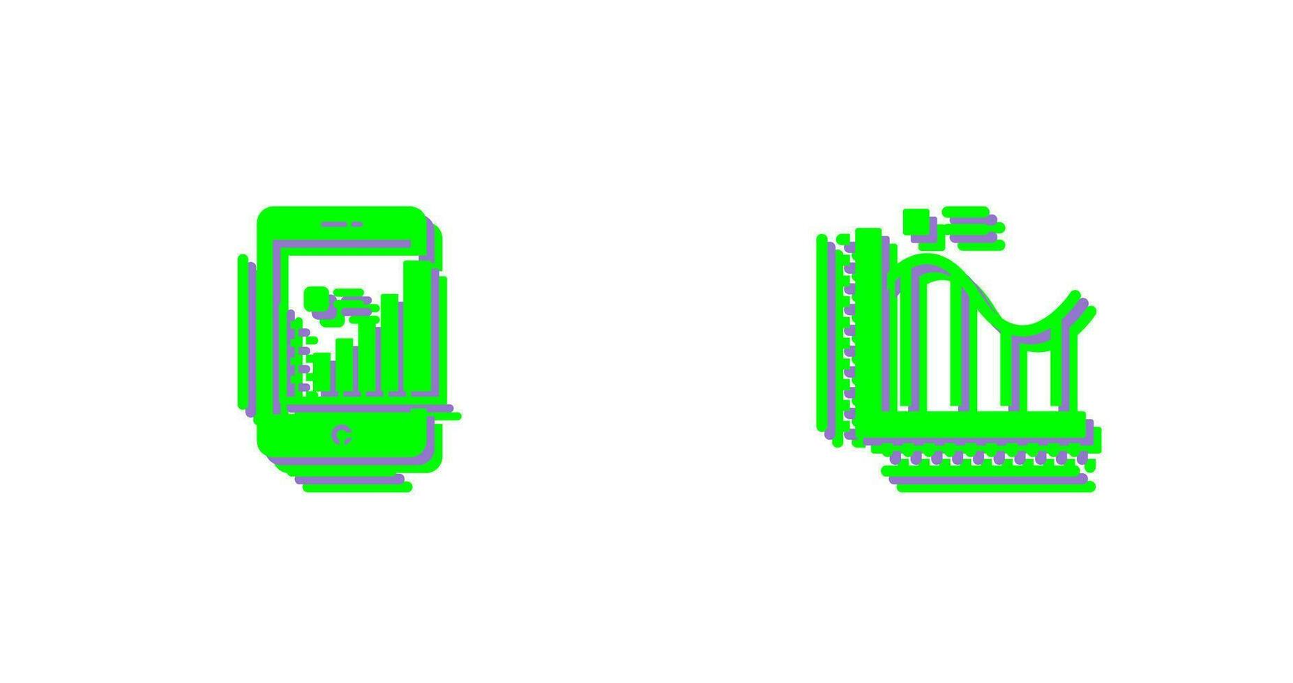 Mobile and Bar Chart Icon vector