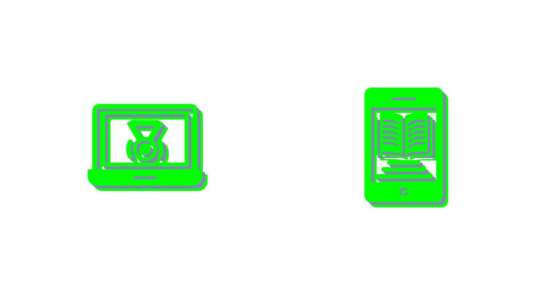 Medal and Ebook Icon vector