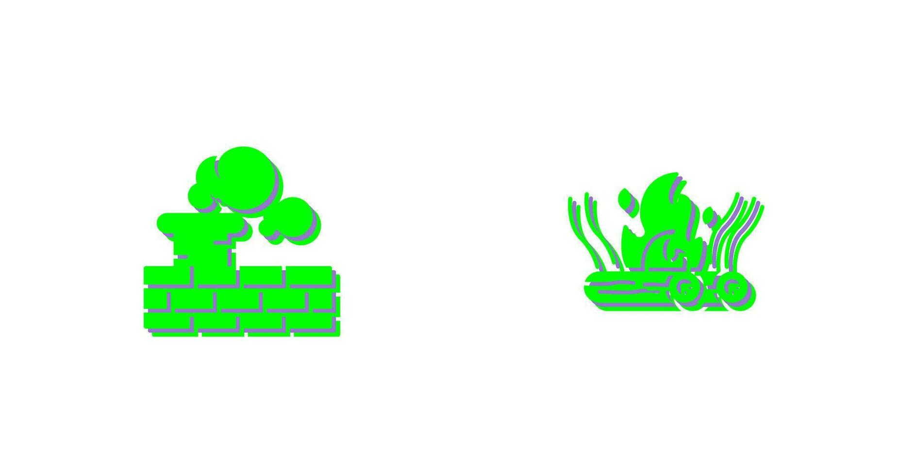 Chimney and Bonfire Icon vector