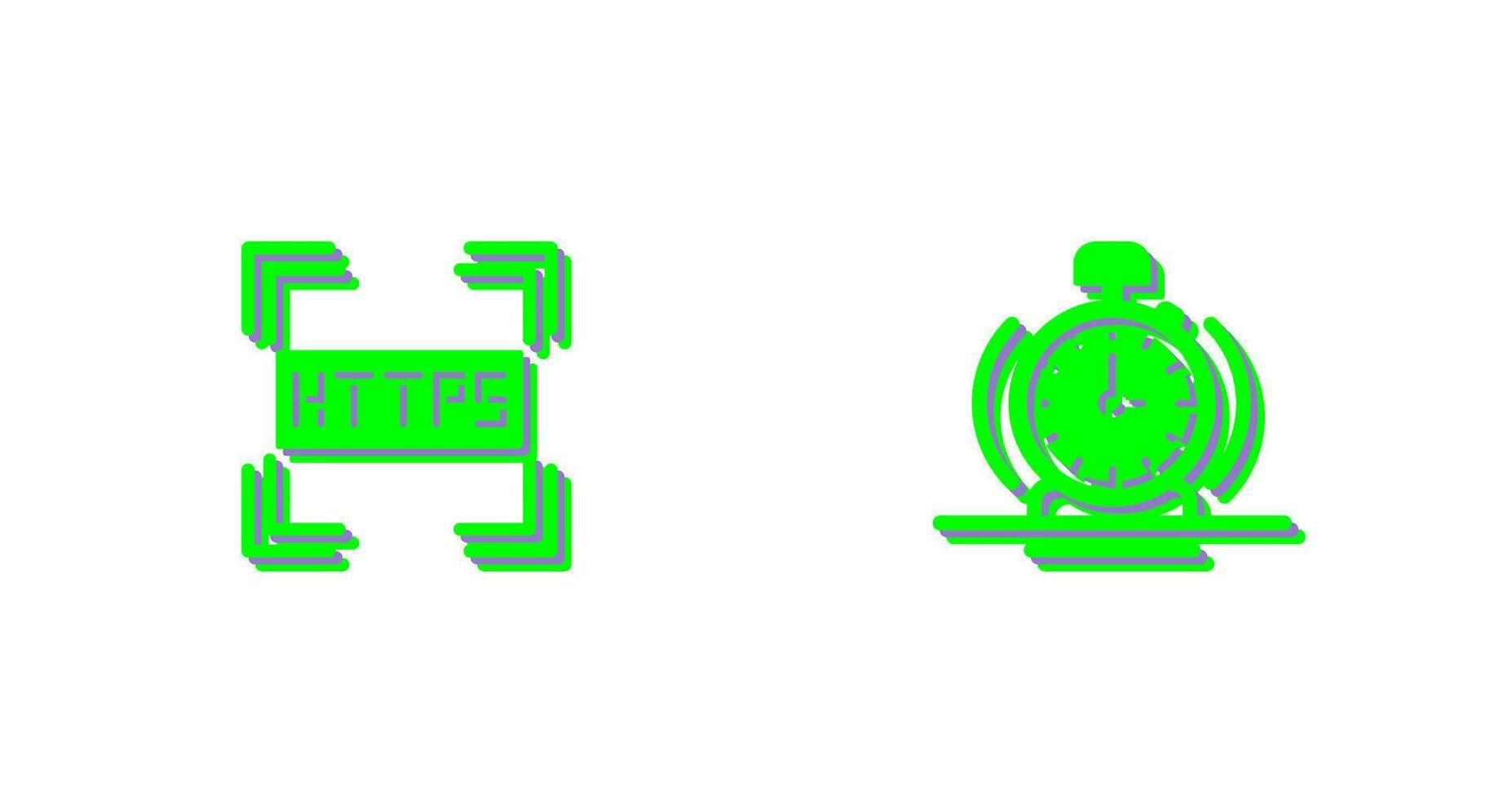 Https and Alarm Icon vector