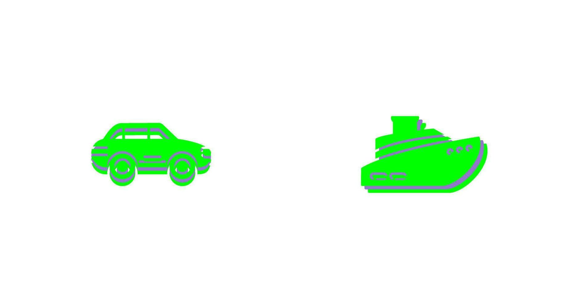 Car and Ship Icon vector