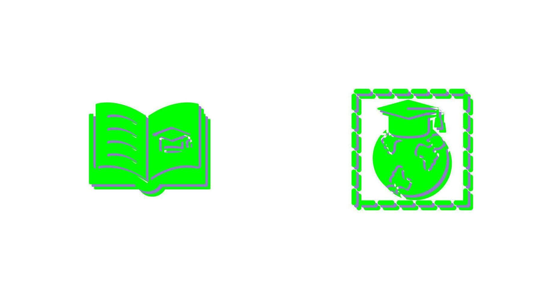 Open Book and Earth Icon vector