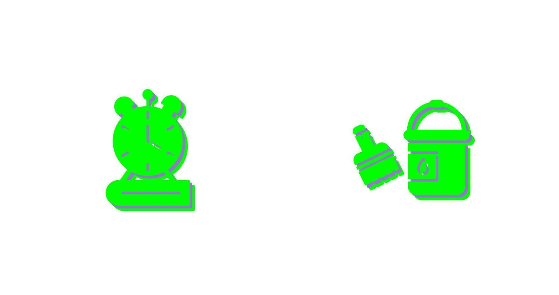 Paint Brush and Alarm Clock Icon vector