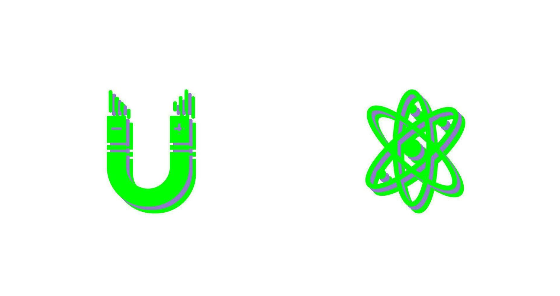 Atom and Magnet,attraction Icon vector