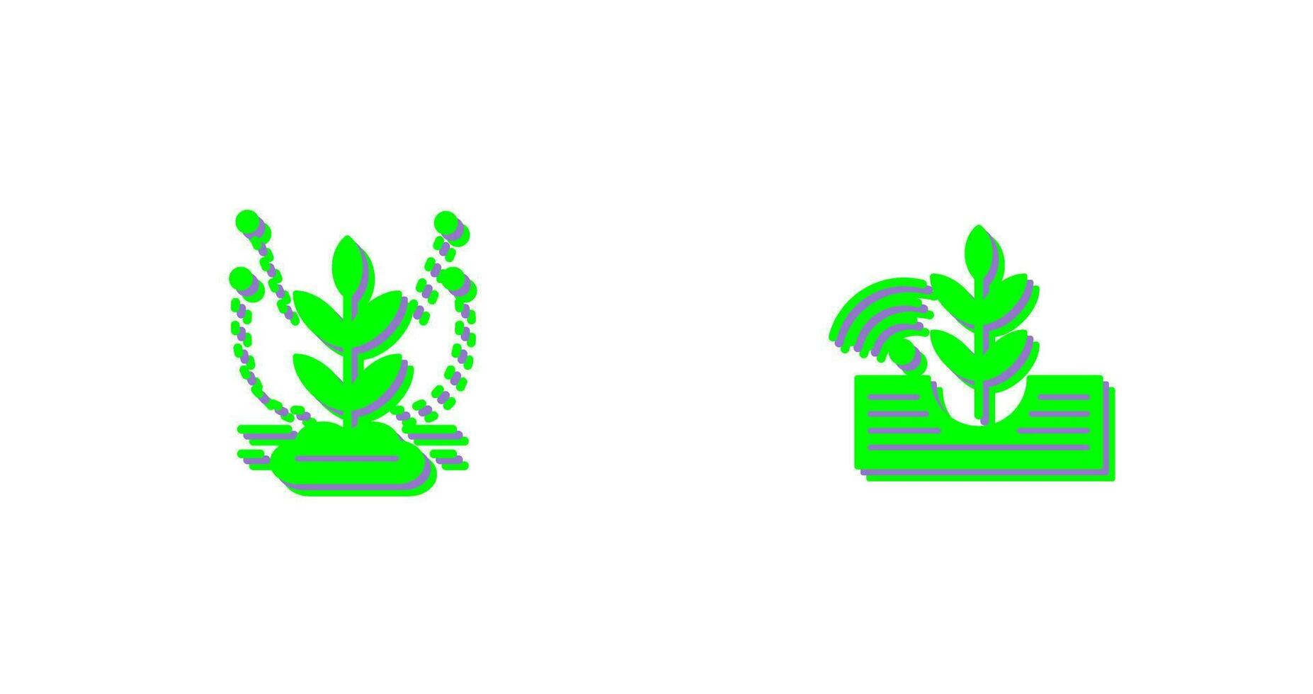 irrigación sistema y plantando icono vector