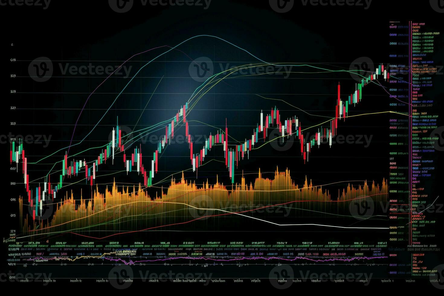 analítico financiero valores gráfico mercado. generar ai foto