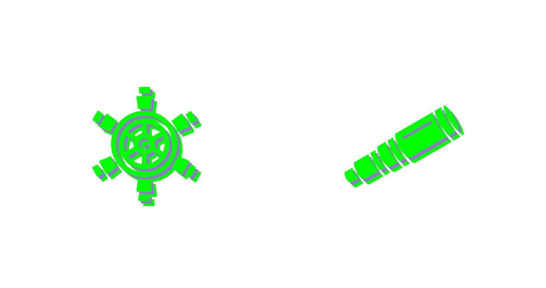 Ship Wheel and Binocular Icon vector