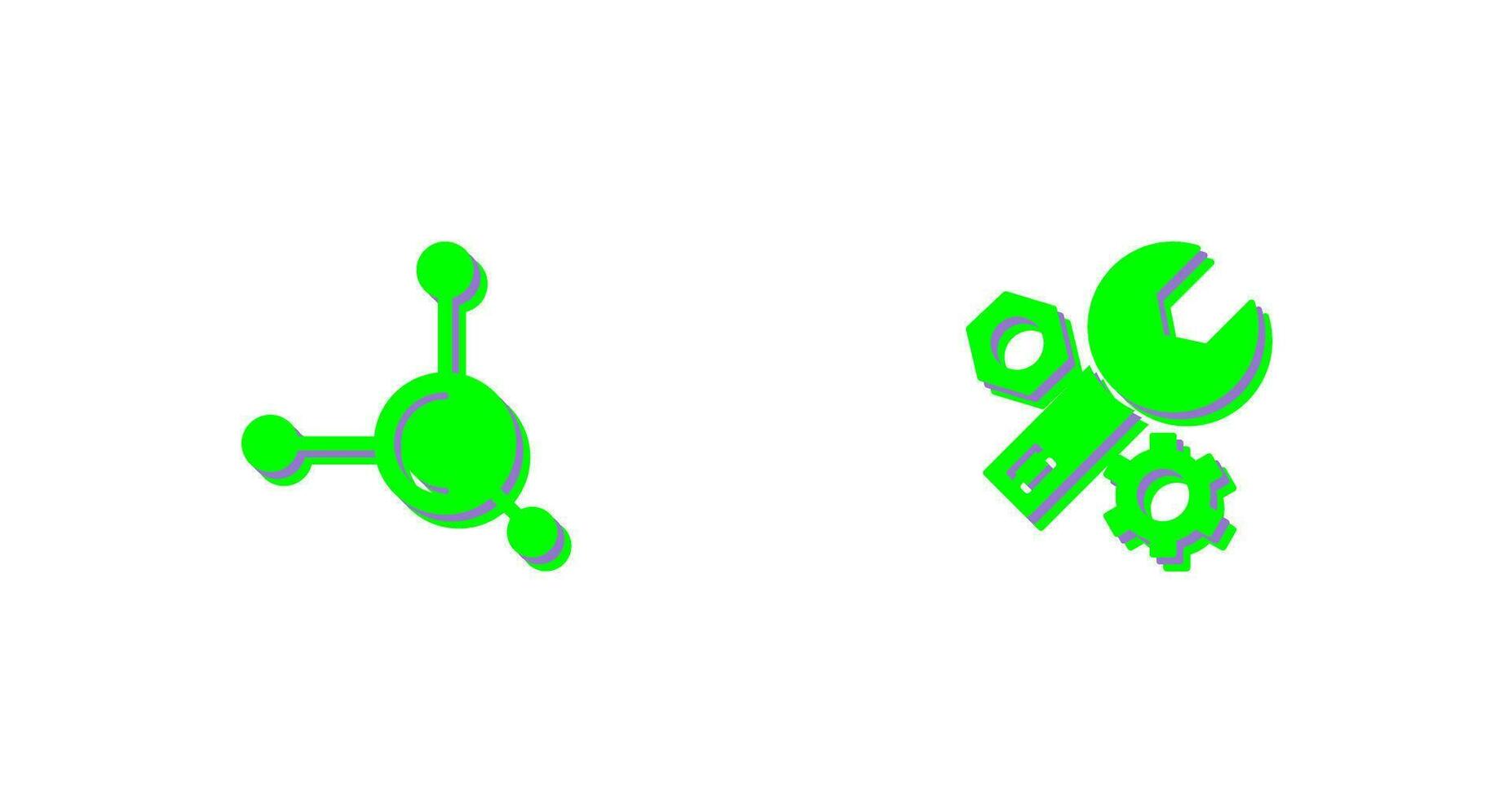 Molecule and Wrench Icon vector