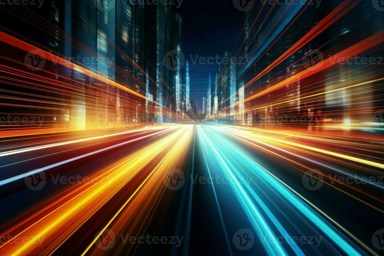 Complex Digital data flow motion. Generate Ai photo