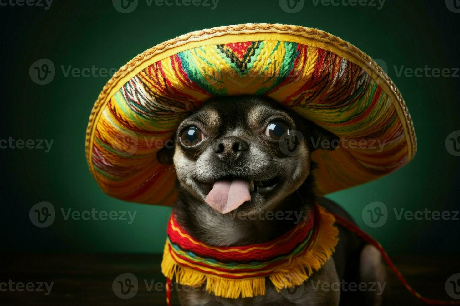 caprichoso linda perro sombrero generar ai foto