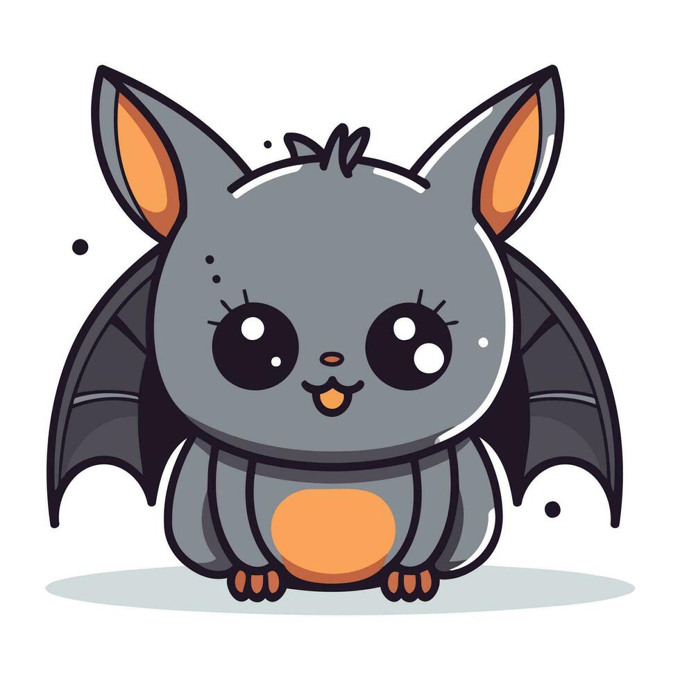 Cute cartoon bat. Vector illustration of a cute cartoon bat.