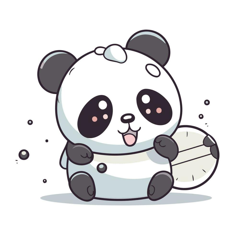 linda dibujos animados panda. vector ilustración de un panda.