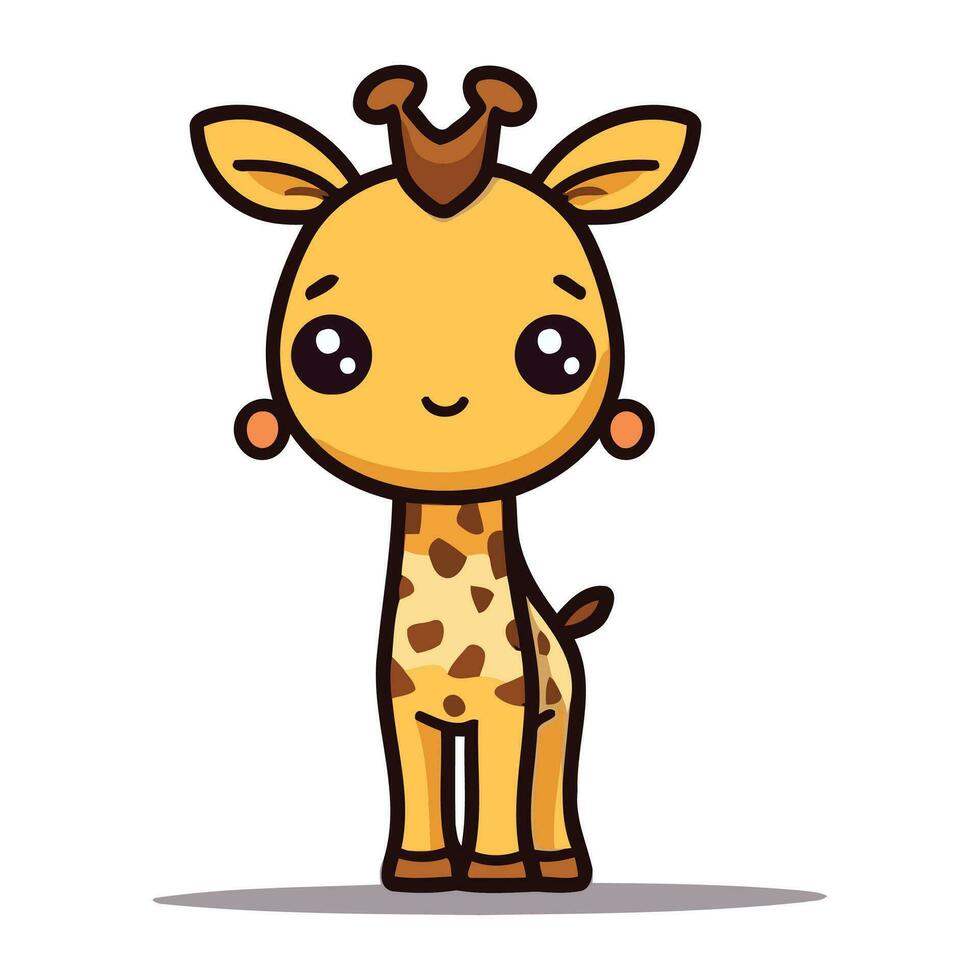 Cute Giraffe Cartoon Mascot Character Vector Illustration.