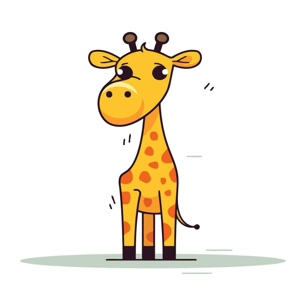 linda dibujos animados jirafa. vector ilustración de un jirafa.