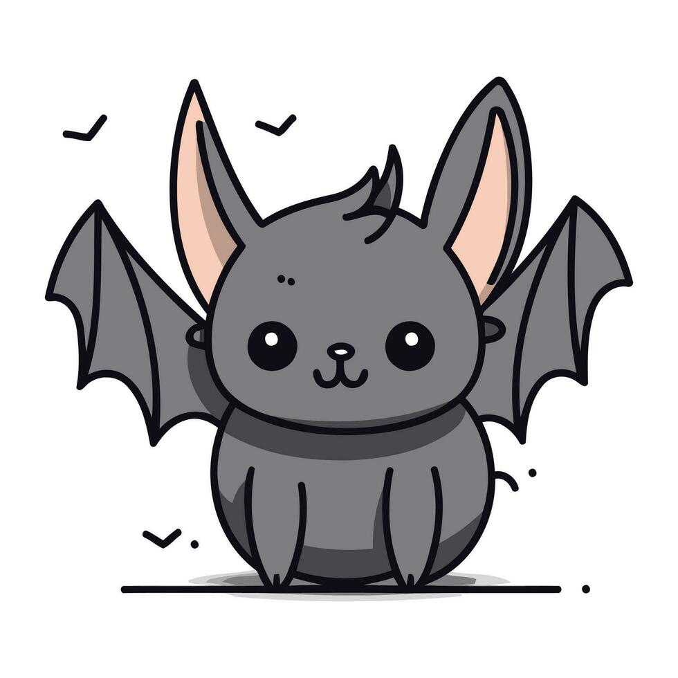 linda dibujos animados murciélago. vector ilustración de un linda bebé murciélago.