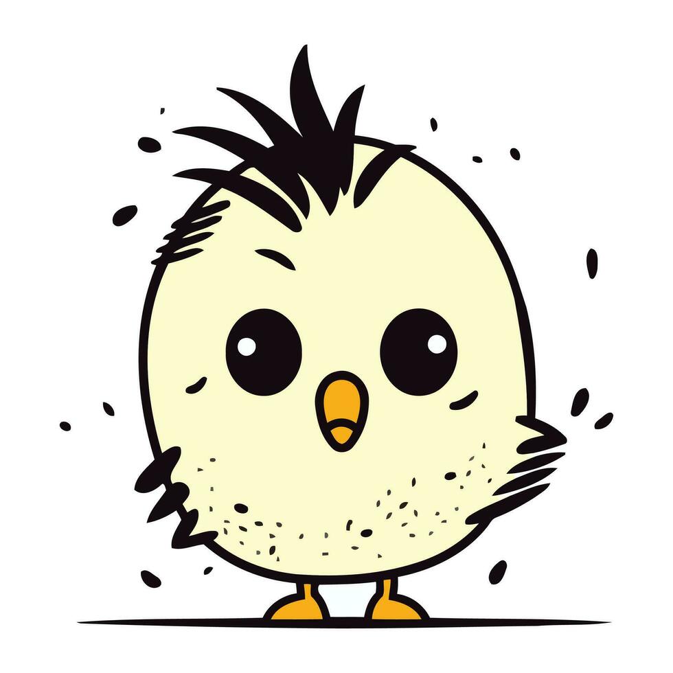 Cute chick. Hand drawn vector illustration in cartoon comic style.